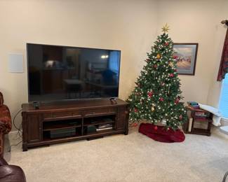 TV, TV cabinet, tree