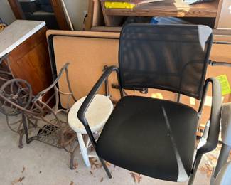 chair, treadle machine base