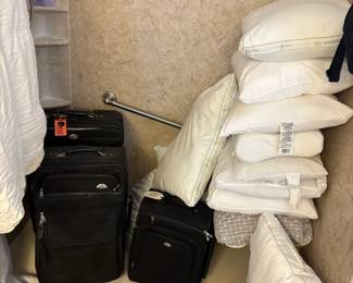 pillows, luggage