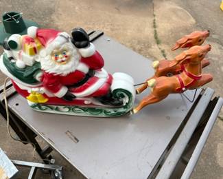 small Santa and Reindeer blow mold