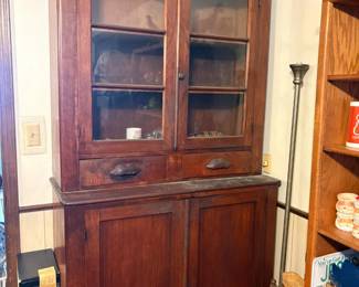 Walnut antique custom made cabinet
