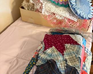 doilies, quilt tops