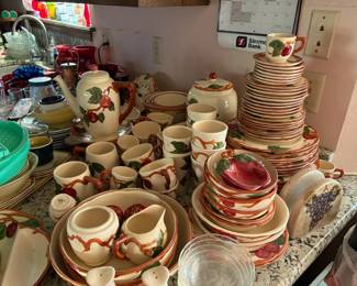 Apple Fransiscan dishes--large set