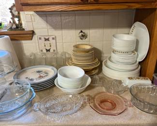 Correlle dishes,