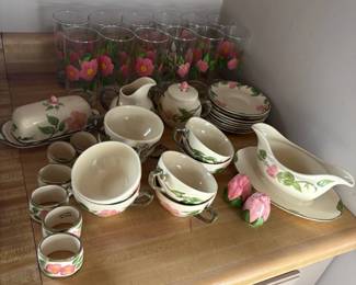 Dessert Rose dishes and glasses