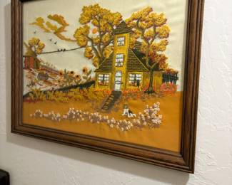 needlepoint wall hanging