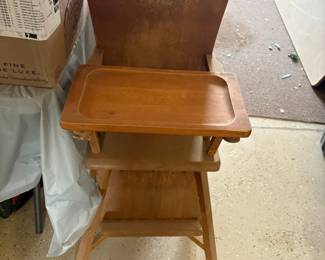 wood high chair