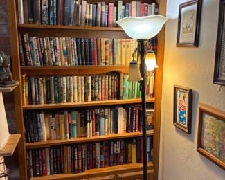 books, lamp