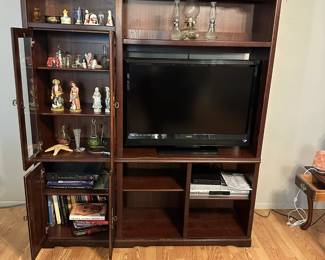 Wood TV stand and display cabinet, entertainment center