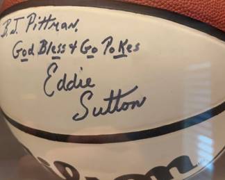 Eddie Sutton signed basketball
