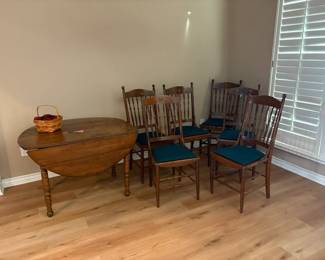 dining chairs, drop leaf table, Longaberger basket
