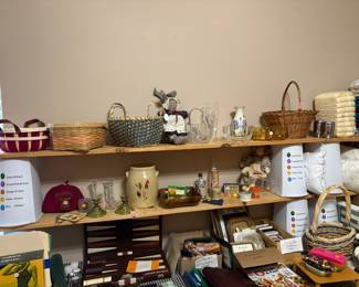 baskets, pottery, candlesticks