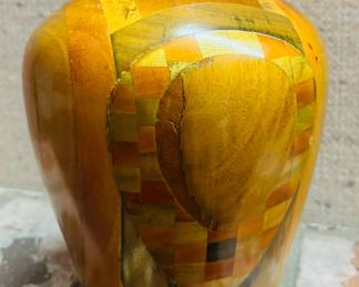 Inlaid Wood Vase