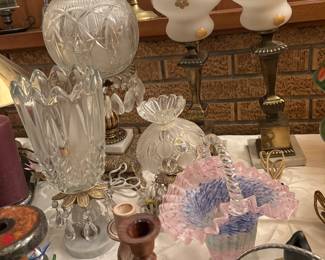 Crystal Lamps    Many Vintage Lamps