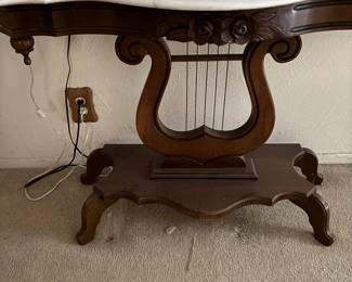 Harp/Lyre, Marble top side table