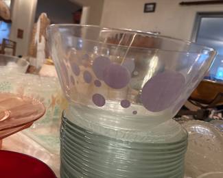 MCM Glass Bowl w/Dots