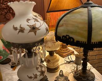 GWTW style lamp, Slag Glass Shade Lamp