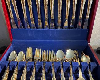 Vintage Gold-toned Flatware Set