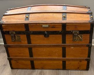 Antique Dome Top Steamer Trunk