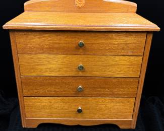 Vintage Hand Made Wooden Jewelry Box