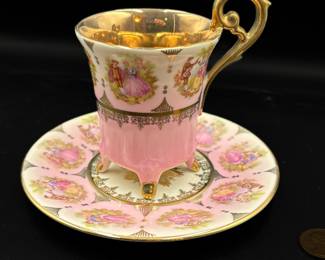 Vintage porcelain demitasse cup & saucer 