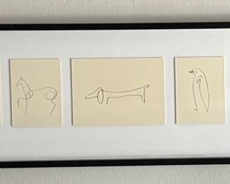 IKEA Olunda Framed Print Featuring 5 of Picasso’s Animal Line Drawings