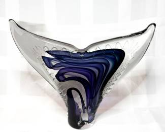 Scott Hartley Studio Art Glass Whale Tail