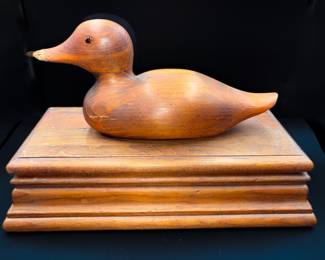 Wooden Box With Duck