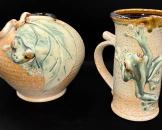 Frog studio art pottery 
