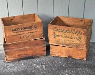 Collection Of Vintage Wooden Crates