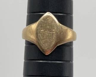 Vintage 14K Gold A Initial Ring