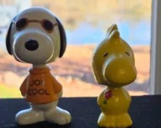 Vintage Retro Snoopy And Woodstock Bobble Heads