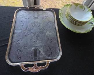 Jeannette Glass Harp Pattern And Vintage China