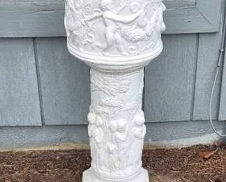Vintage Italian Style Planter With Cherub Relief Design 