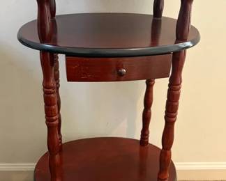 Cherry Tone 3Tier Wood Phone Table