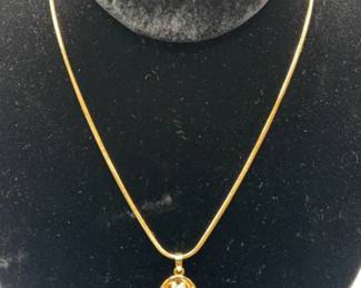 003 Danbury Mint I Love You Diamond Pendant On 24 Necklace