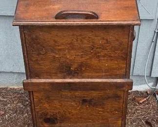 Rustic Handmade Wooden Trash Can 