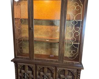 Traditional Style China Cabinet 2 Pieces