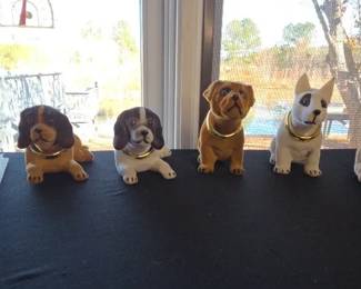 Vintage Flocked Bobble Heads 