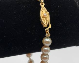 004 Genuine Pearl Bracelet From Japan 7in