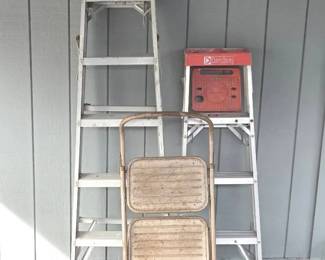 Pair Of Aluminum Step Ladders And Step Stool