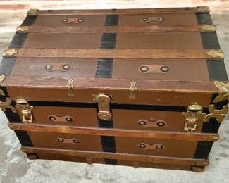 Vintage Wooden Steamer Trunk