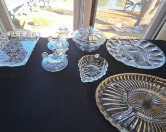 Fostoria Baroque Etched Candle Holders And Gorgeous Glass