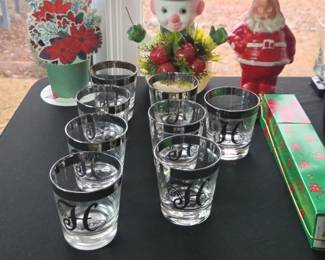 Vintage Mid Century Modern Dorthy Thorpe Style Tumblers, Vintage Xmas And More