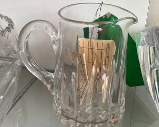 Cut crystal cocktail pitcher (5” tall)
