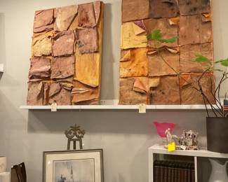 Diane Cooper fabric art set of 2 $700 + tax each (49” x 35”)