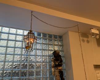 Vintage geometric hanging hall lantern chandelier $50 + tax