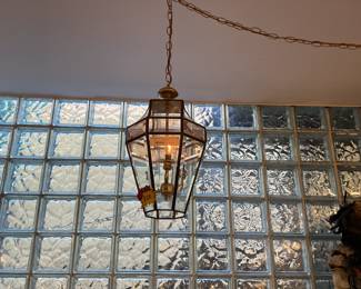 Vintage geometric hanging hall lantern chandelier $50 + tax