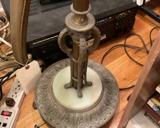 Antique Brass Floor lamp with 4 bulbs and marble base $125 + tax (62” tall)