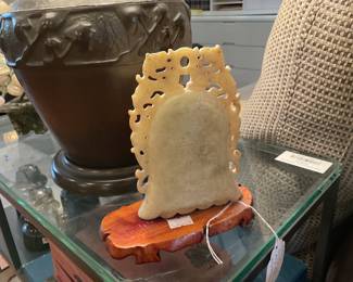 Chinese carved white jade bell XVIII century nephrite jade $75 + tax